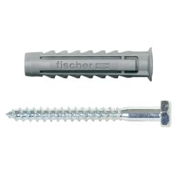 PACK 5 BUCHAS MACIÇO COM PARAFUSOS HEXAGONAIS FISCHER 10 X 50 mm