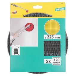 Papel de lija de grano 120, diámetro 225 carburo de silicio 5 piezas.
