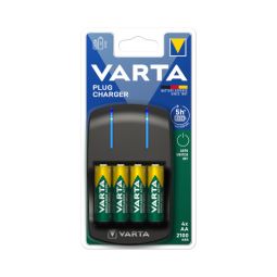 Cargador + 4 aa recargables varta