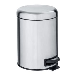 Papeleira com pedal 3L Leman aço inoxidável mate