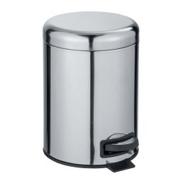 Papeleira com pedal 5L Leman aço inoxidável brilho
