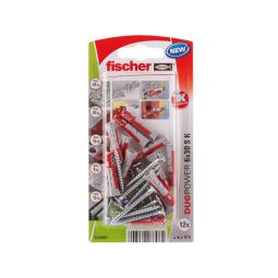 Buchas Duopower + Parafusos 6 x 30 mm Fischer 12 uds
