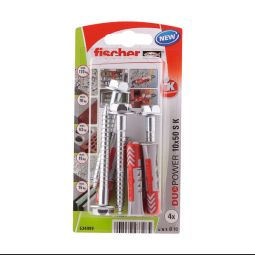 Buchas Duopower + Parafusos 10 x 50 mm Fischer 4 uds