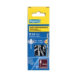 Rebitador Ø4.8x20mm. Alumínio e broca 50 unidades