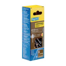 Remaches ø4.8x12mm cobre con taladro 50 uds