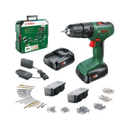 Berbequim de percussão 18V com 2 baterias 1,5Ah + mala 241 acessórios Bosch