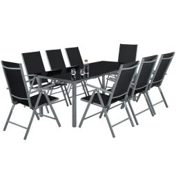 Tectake® conjunto cadeiras alumínio dobráveis mesa vidro pó segurança
