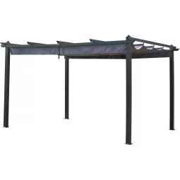 Pérgula de alumínio com teto retrátil - 3 x 4 m - cinza antracite