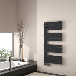 Emke toalheiro água quente 104x50cm, painel preto fosco, vertical
