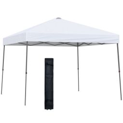 Tenda de jardim dobrável 300x300x245 cm aço, tecido oxford color blanco