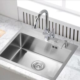 Pia de cozinha auralum 1 tigela 55x45x18,5cm pia de aço inoxidável 304 com