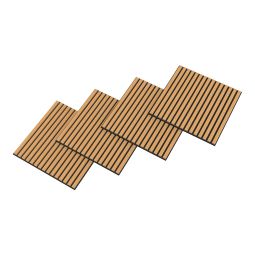 Conjunto de 4 painéis acústicos 3d vang lâminas lineares 1,44 m² carvalho
