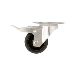RODA GIRATÓRIA Ø 8 CM COM CHAPA E TRAVÃO