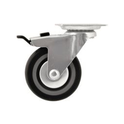 RODA GIRATÓRIA Ø 7,5 CM COM CHAPA E TRAVÃO
