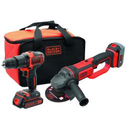 Kit 18V berbequim de percussão e rebarbadora 125mm Black & Decker