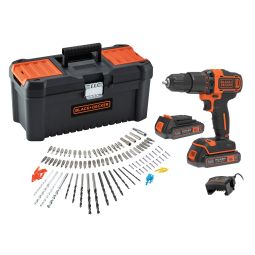 Berbequim de percussão 18V 2x2Ah-CJ 105 acessórios Black & Decker