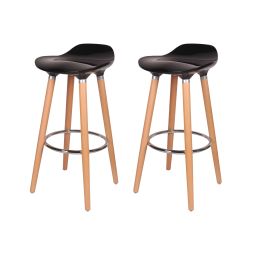 Pack 2 tamburetes madeira preto shira
