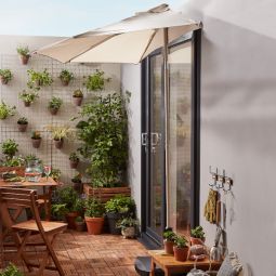 Guarda-sol de pé Carambole ø 2,25x2,16 m bege Goodhome