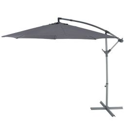 Guarda-sol excêntrico Malta cinza 253xø298cm