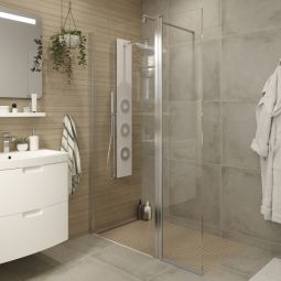 Resguardo de duche pivot cromado Beloya 40cm