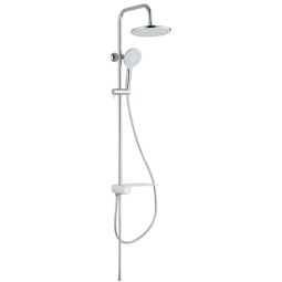Conjunto de duche com botão de pressão cromado 112 cm