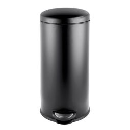 Balde do lixo da cozinha pedal preto kihn redondo 30l