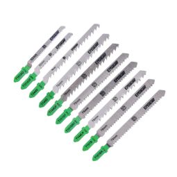 Conjunto de 10 Lâminas de Serra Tico-tico em T Madeira e Metal Erbauer
