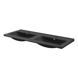 Lavatorio ceramico Napold preto mate 120 cm Cooke & Lewis