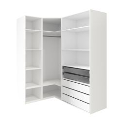 Armário completo Homny 3 colunas canto branco