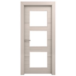 Porta de Interior Envidraçada Nanna Branco Decapé Direita 75 cm