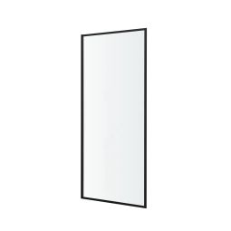 Resguardo de duche fixo lateral transparente preto Elna 80cm