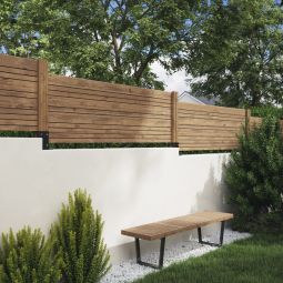 Painel de ocultação de madeira Skimia V1 marrom 180x60 cm Blooma