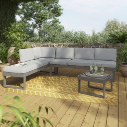 Moorea GoodHome conjunto modular de jardim em alumínio para 6 pessoas