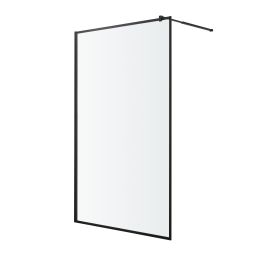Resguardo de duche italiano transparente preto Elna 160cm
