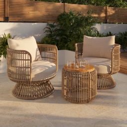 Conjunto de jardim de rattan sintético para 2 pessoas Palm GoodHome