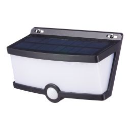 Candeeiro de parede solar com sensor preto 400lm k ip54