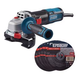 Rebarbadora 125mm 750W + 5 discos inox Erbauer