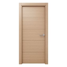 Porta de Interior maciça Garban lacada Roble miel 80cm esquerda com molduras Geom