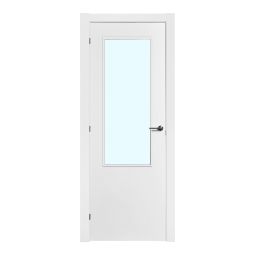 Porta de Interior lacada envidraçada branca Ulla 75 cm direita