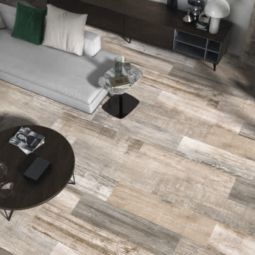 Pavimento porcelânico retificado madeira cinzenta texturada 24x88x08cm C2 Clizy