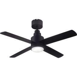 Ventoinha de teto com luz DC 4 lâminas reversíveis 106 cm preto Ignacius