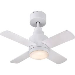 Ventoinha De Teto Com Luz Ignacius Dc 4 Lâminas Reversíveis 76 Cm Branco