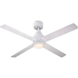 Ventoinha De Teto Com Luz Ignacius Dc 4 Lâminas Reversíveis 132 Cm Branco