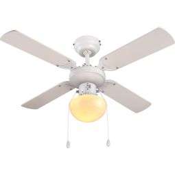Ventoinha de teto com luz 4 lâminas 90 cm branco