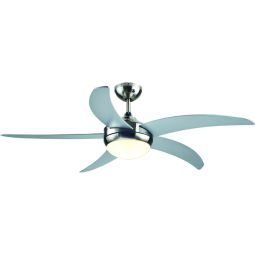 Ventoinha de teto com luz 5 lâminas 132 cm cromado Gracilien