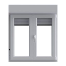 Janela em pvc oscilobatente com Persiana branca 137x120 cm