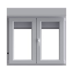 Janela em pvc oscilobatente com Persiana branca 117x120 cm