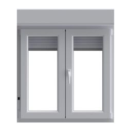 Janela de batente em PVC com persiana branca 5 câmaras 117x100cm