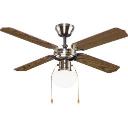 Ventoinha de teto com luz 4 lâminas 106 cm madeira Jouvias