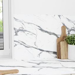 Painel compacto dupla face efeito mármore branco e Venice 300x60cm